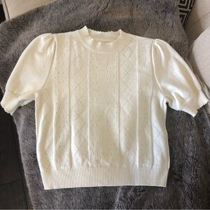 Frank & Oak Ivory Pointelle sweater